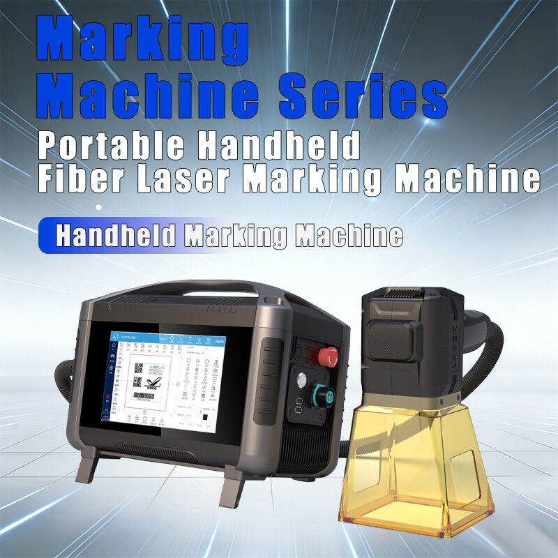 Portable Handheld Fiber Laser Marking Machine with Touchscreen, Lithium Battery & Red Light Positioning