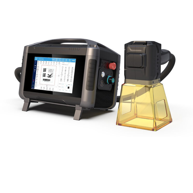 Portable Handheld Fiber Laser Marking Machine with Touchscreen, Lithium Battery & Red Light Positioning