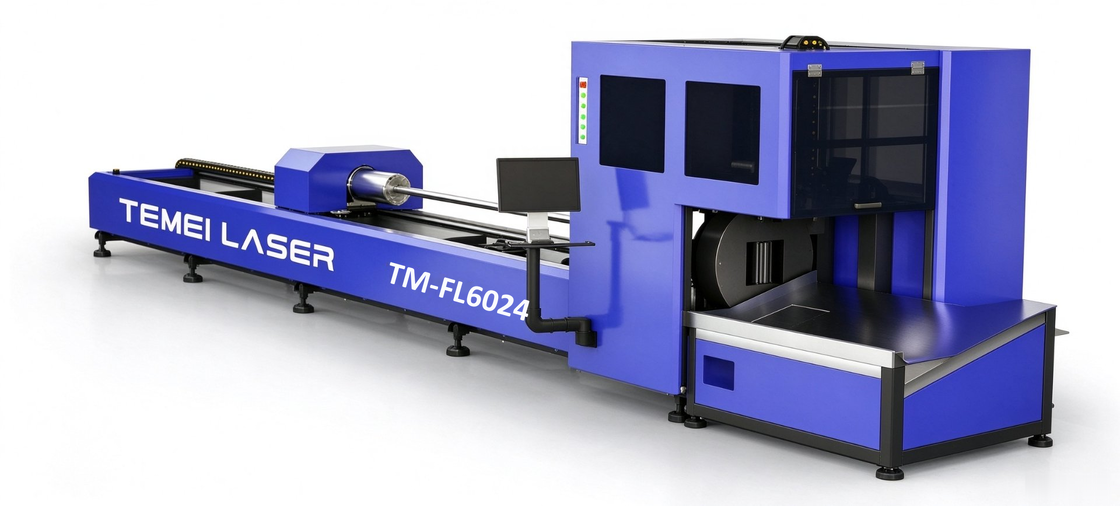TM-FL6024 3000W MAX Fiber Laser Tube Cutting Machine with Dual-Drive Pneumatic Chucks and CypTube 3D Software
