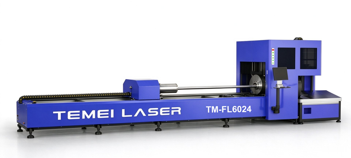 TM-FL6024 3000W MAX Fiber Laser Tube Cutting Machine with Dual-Drive Pneumatic Chucks and CypTube 3D Software