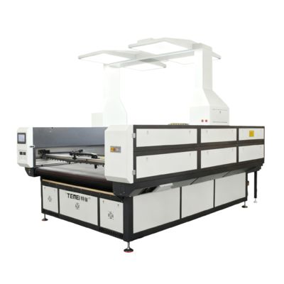 Máquina de corte a laser de CO2 de 130W 150W com câmera visual para processamento de tecidos, têxteis e couro